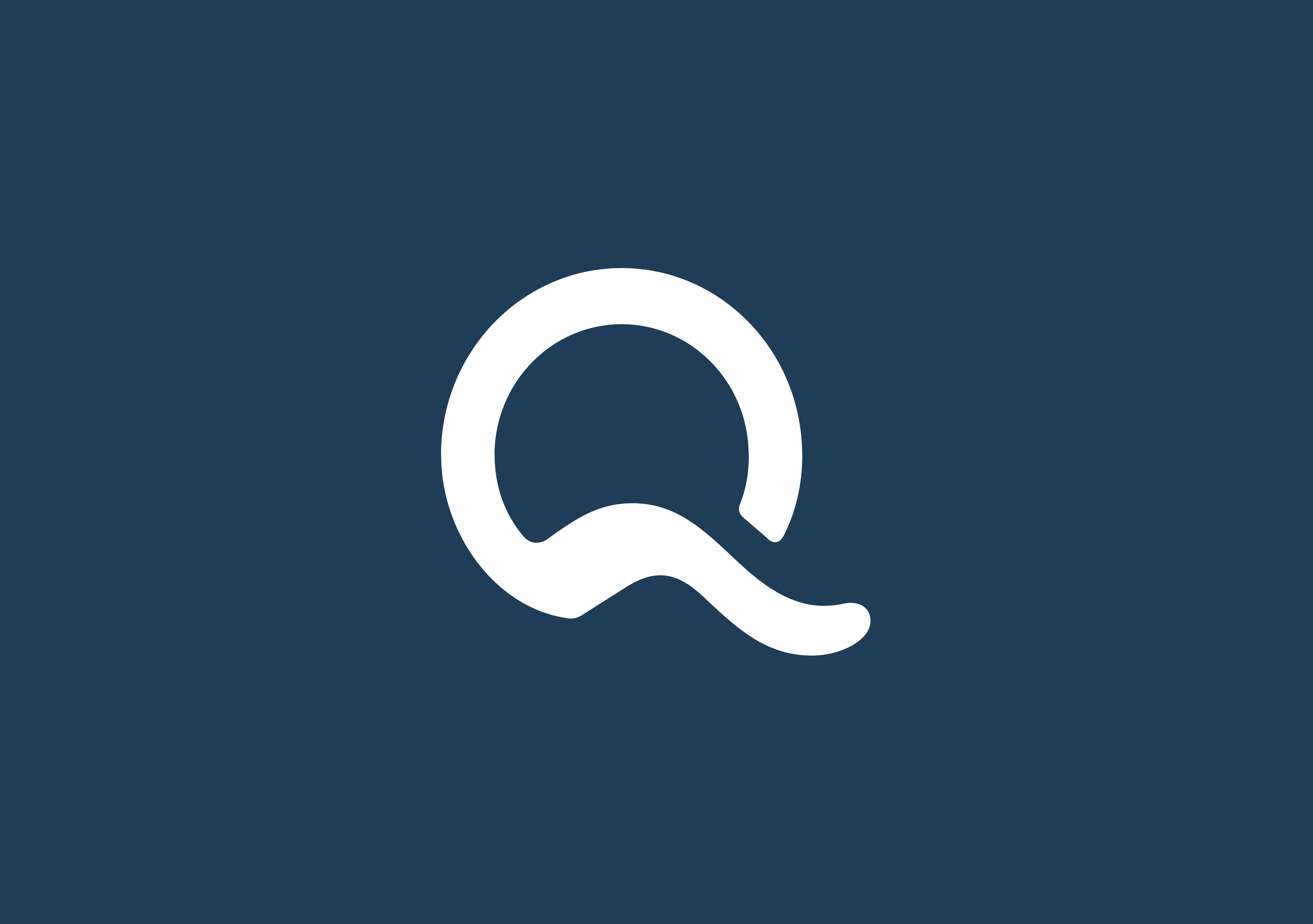 QWELLE – weißes Q mit Wellenform